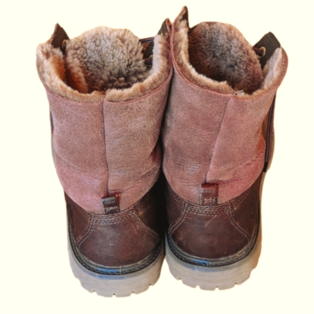 VGUC Brown TIMBERLAND Jayne Fold Down Roll Top Chunky Lug Sole Combat Bo… - Picture 8 of 11